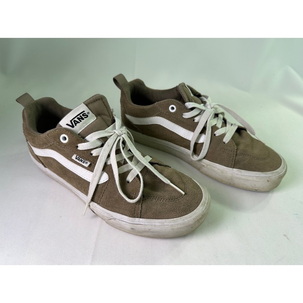 Vans Filmore Decon Brown Suede White Stripe Low Top Skate‎ Shoes Men Size 8